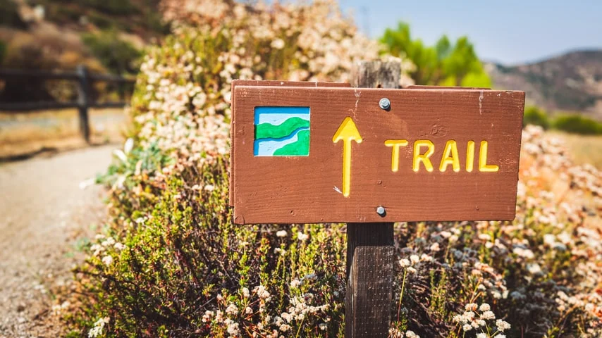Sign for the Coast to Crest Trail in San Pasqual Valley