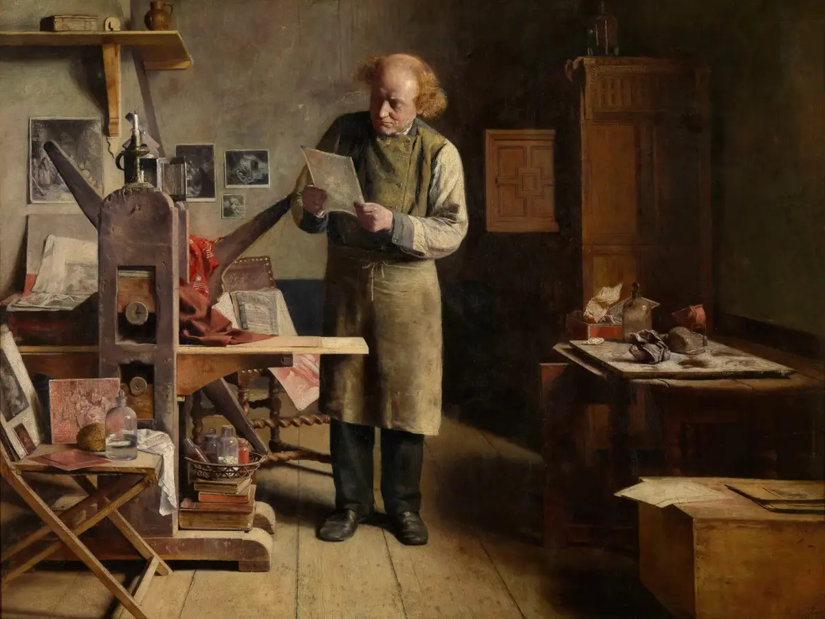 Henri de Braekeleer, The Plate Printer, 1875