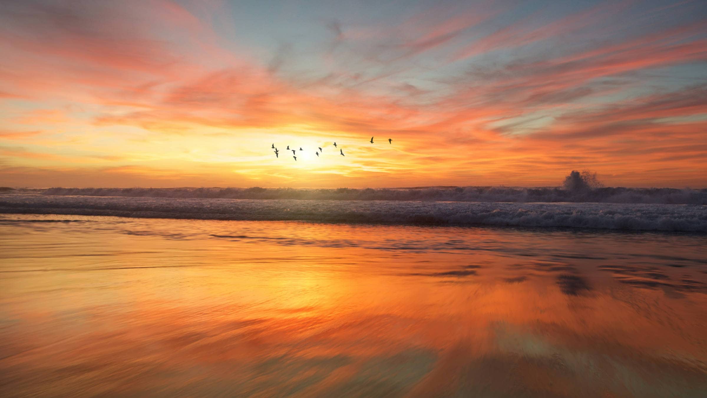 Photo of a sunset at the beach