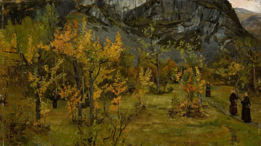 An 1879 painting by Gerhard Munthe titled Autumn Landscape, Øylo