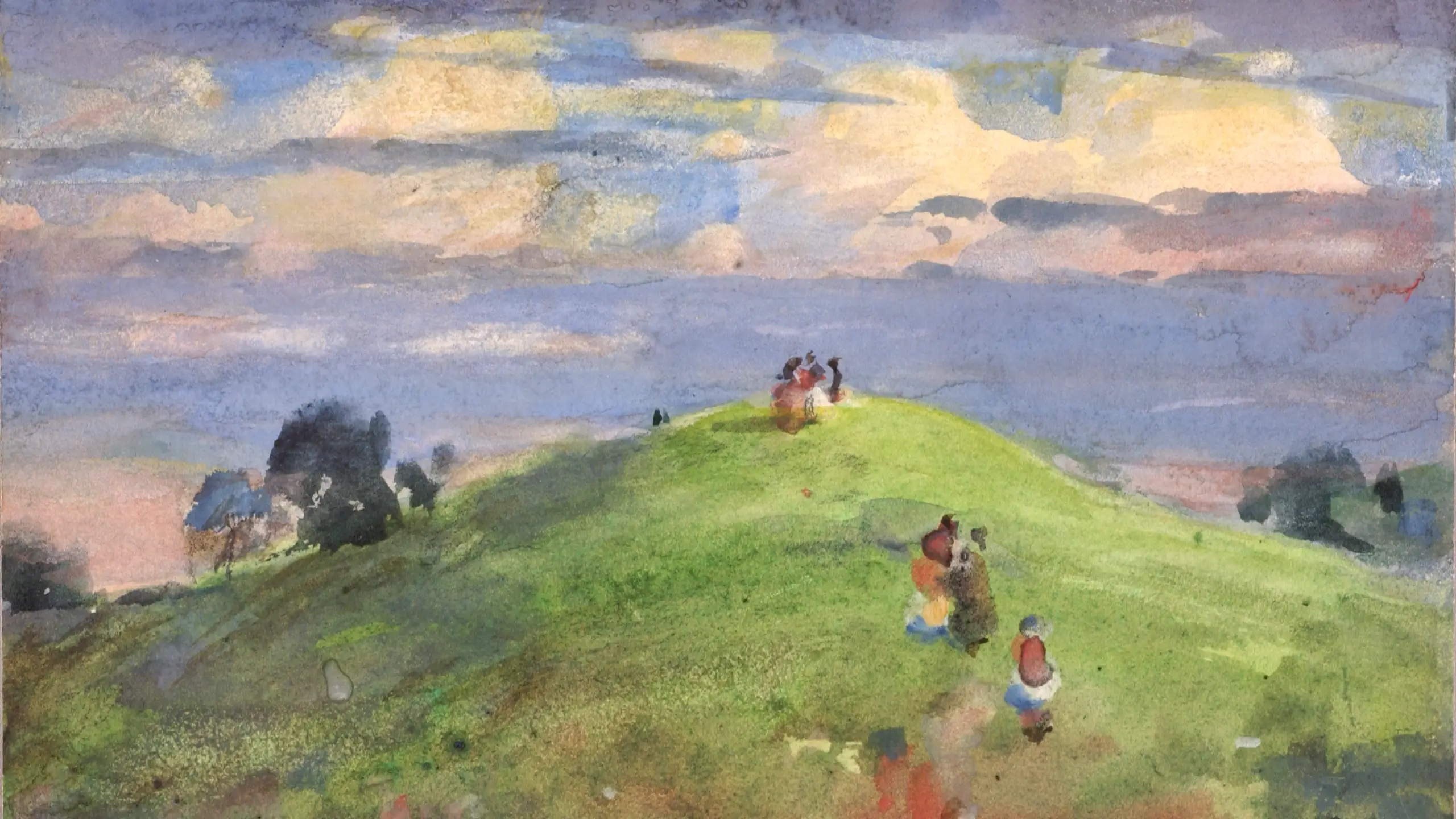 A 1926 landscape painting by William Henry Holmes titled 'On Sunset Hill'