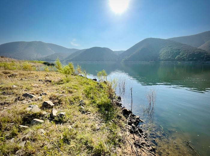 Water and hills at Lake Hodges